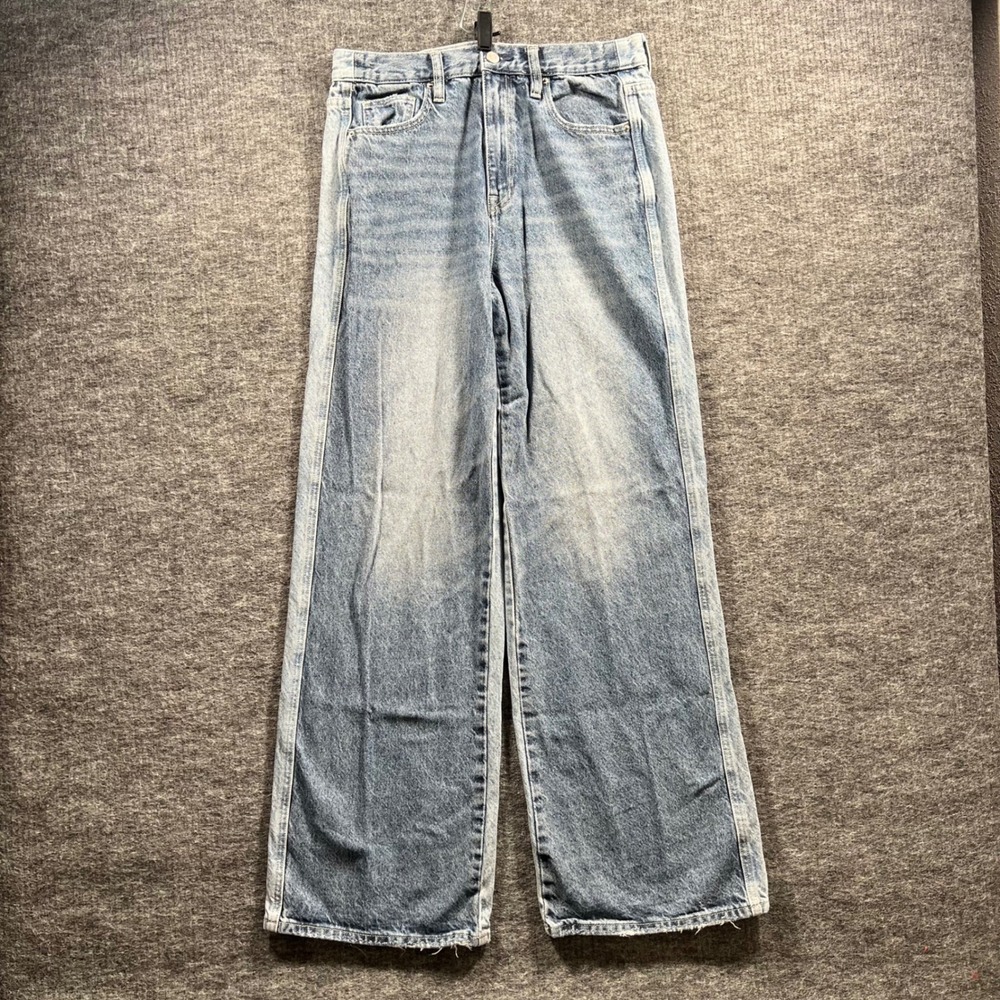 PacSun Baggy High Waisted Wide Leg Light Wash Blue Denim Jeans Size 27